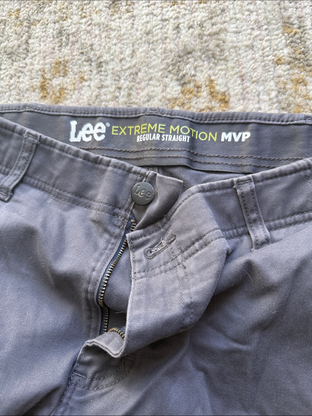 Lee Extreme Motion MVP Regular Straight Pants in Gray size: 34x29